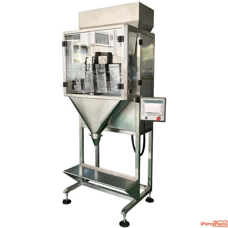 Semi automatic linear weighing 4 heads filling machine