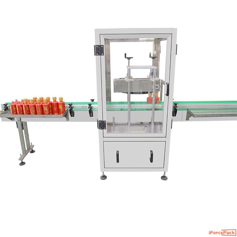 Automatic inline bottle cap pressing sealing capping machine continuous type cap sealing line