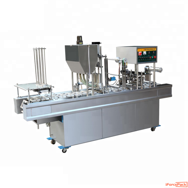 Automatic 2 lanes cup capsule filling sealing machine