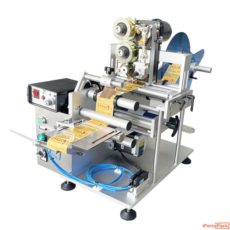 Automatic label peeling feeding machine with ribbon coder printer