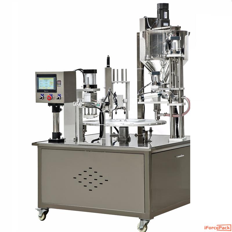 Automatic 3 heads rotary honey spoon filling sealing machine