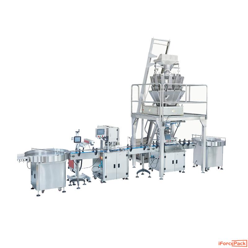 Automatic nuts different snacks bottle filling sealing machine