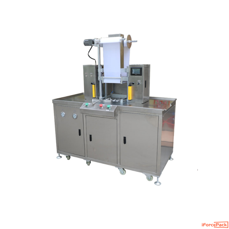 Semi automatic cosmetic powder godets tin pressing machine