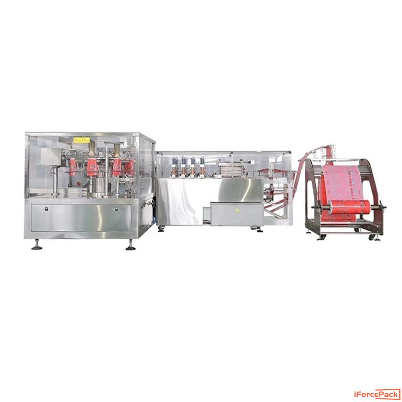 Automatic premade bag rotary form fill seal packaging machine