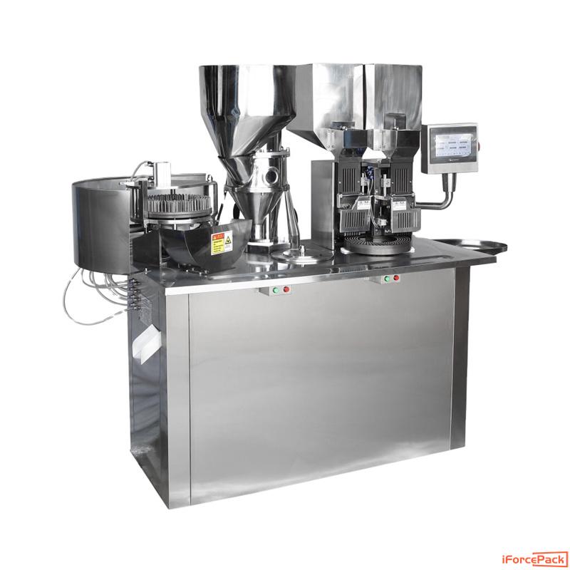 Semi automatic 2 heads liquid capsule filling machine