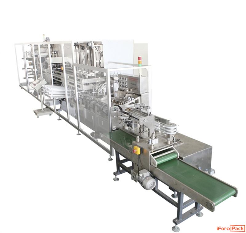 Automatic cosmetic face mask packing line