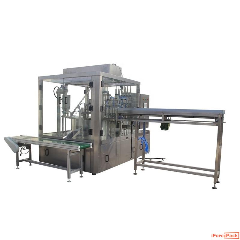 Automatic 6 heads stand up bag rotary liquid filling capping machine