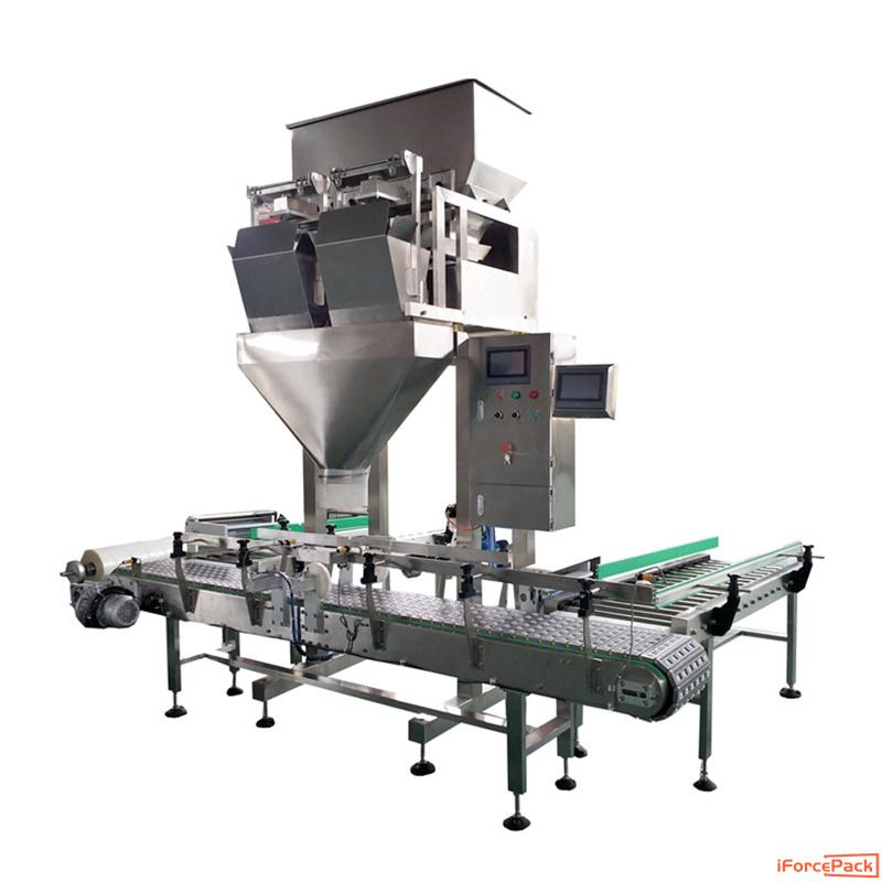 Automatic 2 linear weighing head 5KG 20KG box filling machine