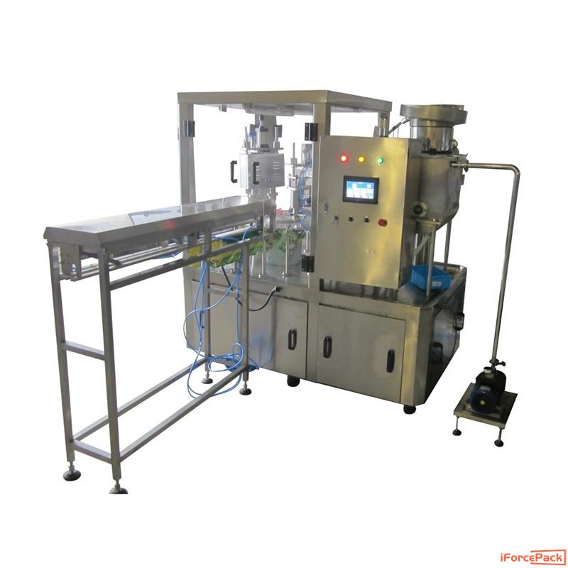 Automatic rotary 2 heads stand bag filling capping machine