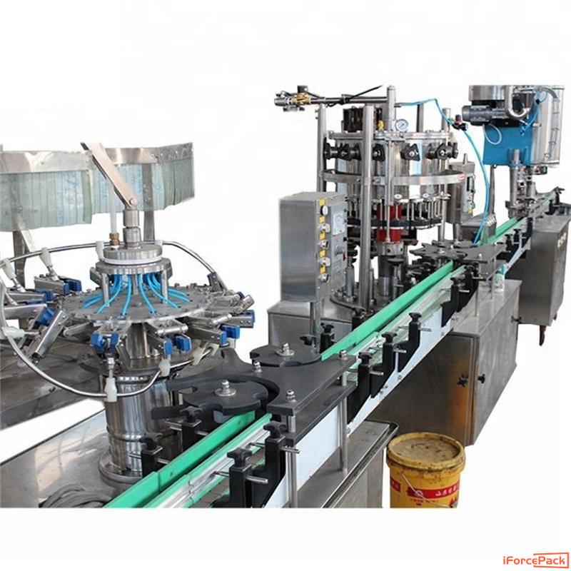Automatic 3 in 1 wine bottle rising washing filling sealing line