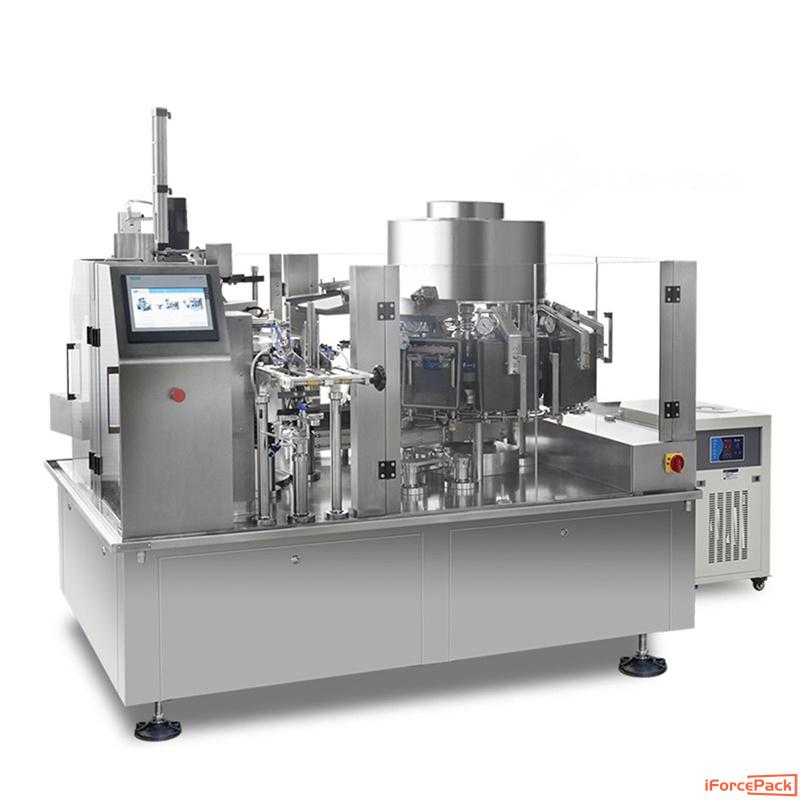 Automatic premade given bag rotary filling vacuum sealing machine