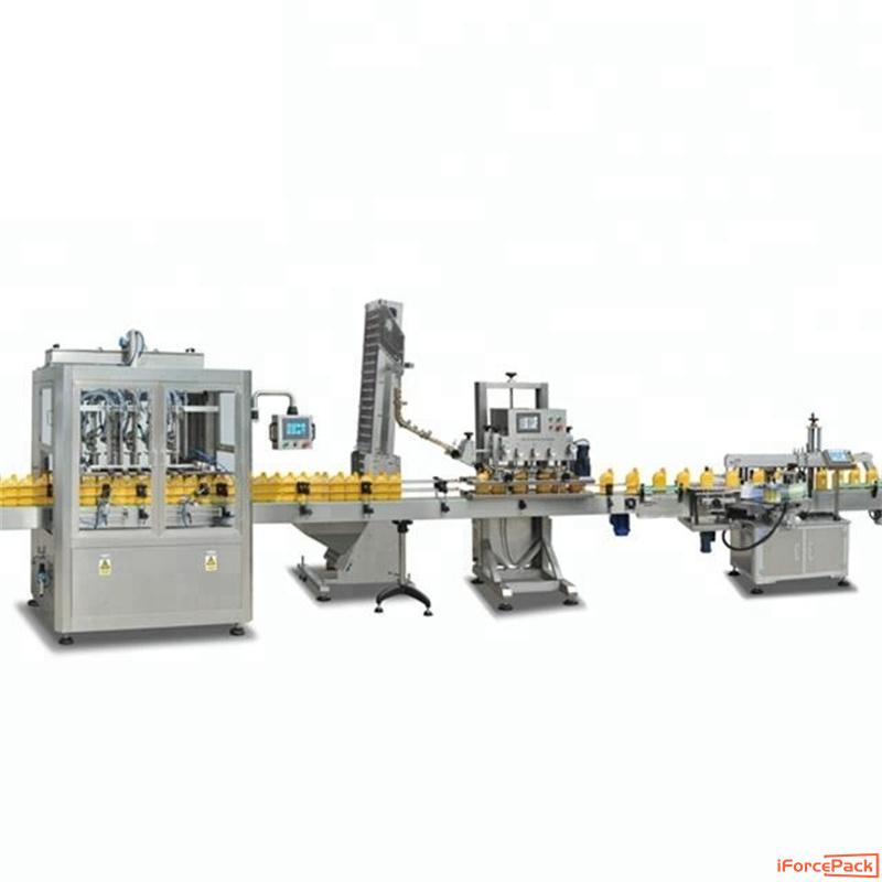 Automatic 4/6 heads bottle filling capping induction sealing packing line