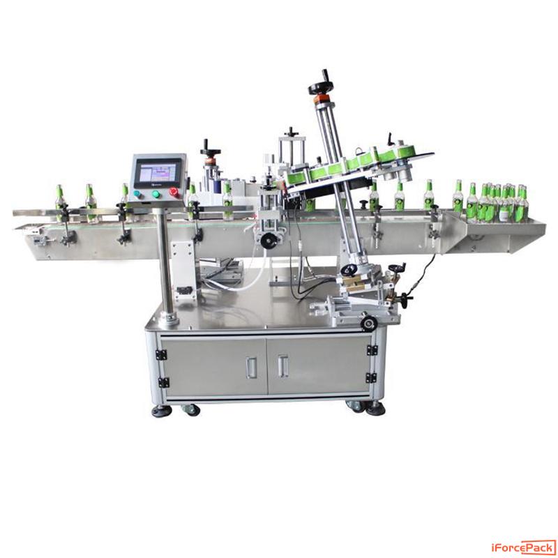 Automatic beer glass bottle neck body labeling machine