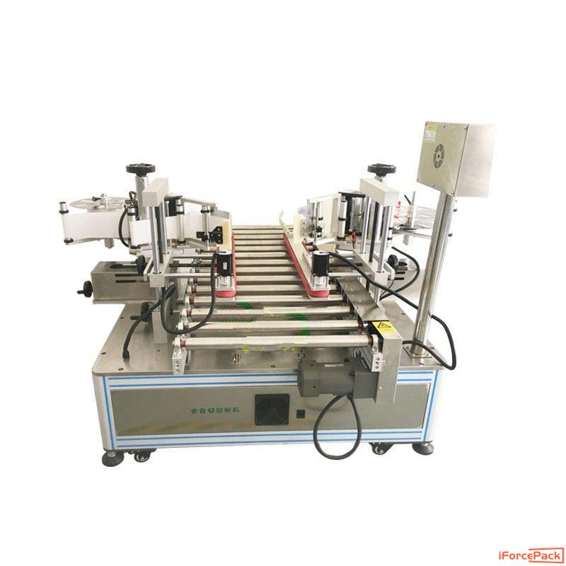 Automatic carton box left right side 2 sides labeling machine