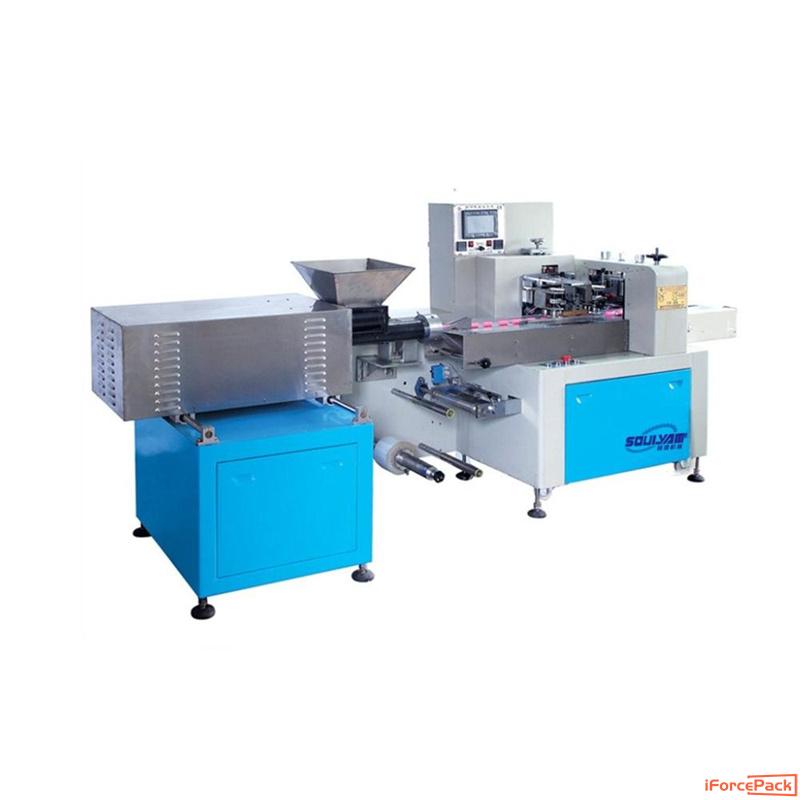 Automatic play toy clay mud extruding cutting bag packaging machine