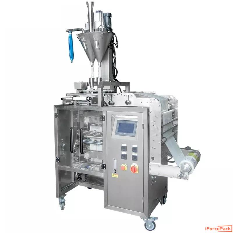 Automatic double lanes powder bag 4 side seal packing machine
