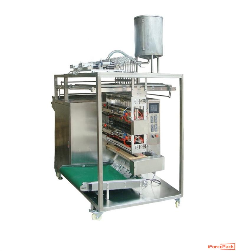 Automatic 6 lanes 4 side seal shampoo oil bag pouch packing machine