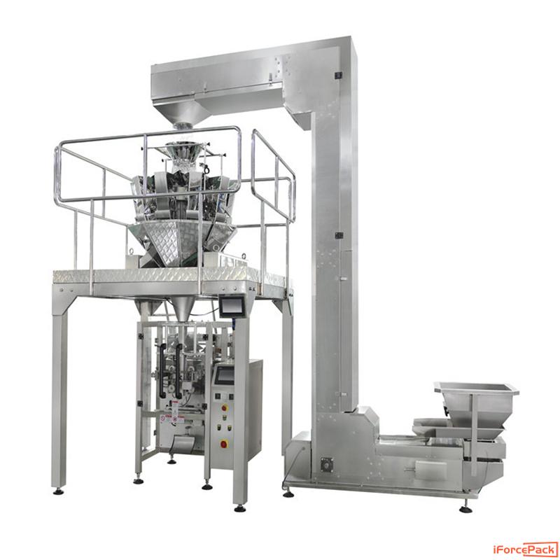 Automatic vertical multi weighing heads system bag pouch packing machine