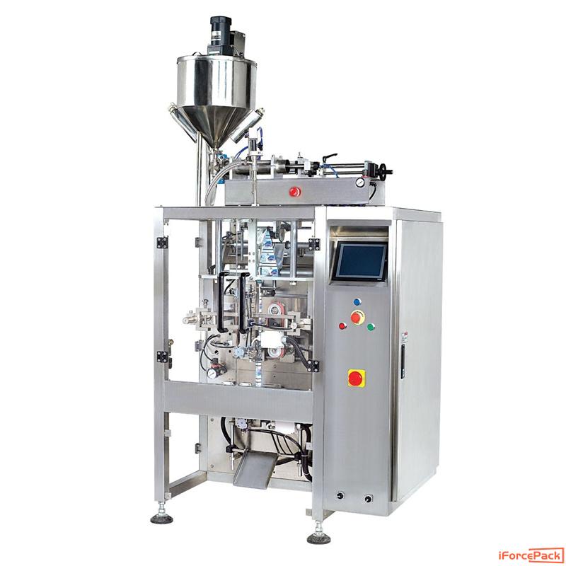 Automatic sauce oil bag packaging machine with mix and heat hopper