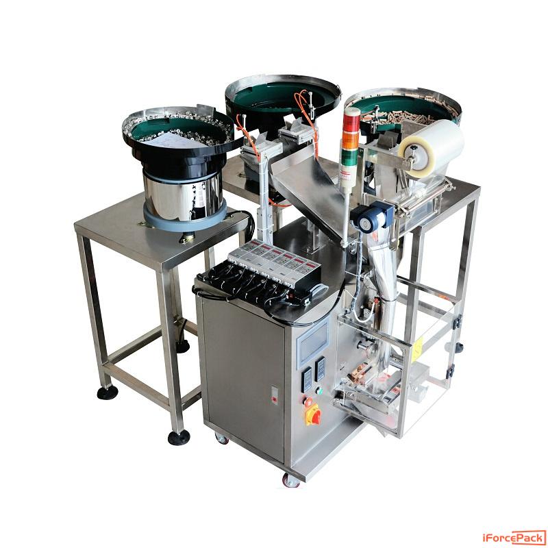 Automatic 3 bowls counting hardware bag packaging machine