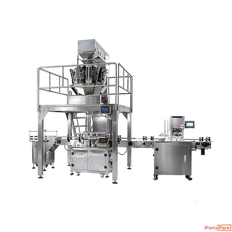 Automatic nuts food granule bottle can tin filling seaming line