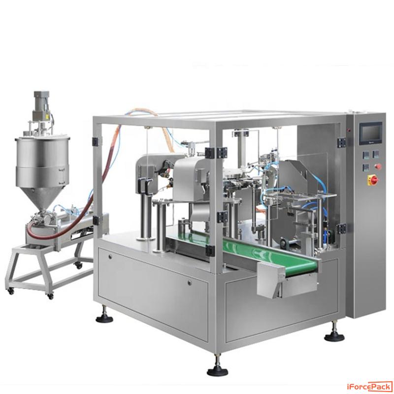 Automatic liquid premade stand up bag pouch packaging machine