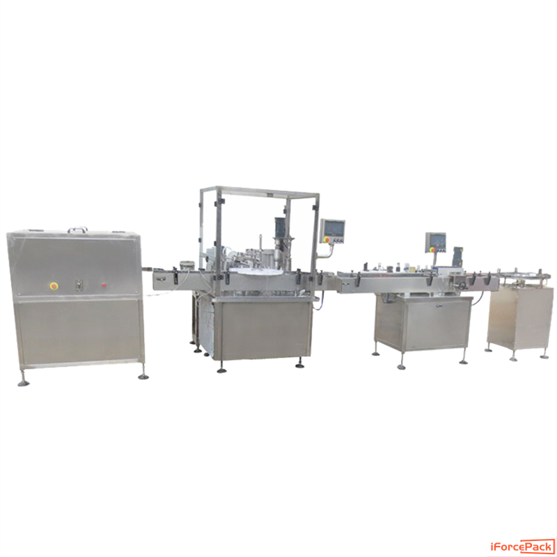 Automatic eyedrop bottle filling plugging capping labeling packing line