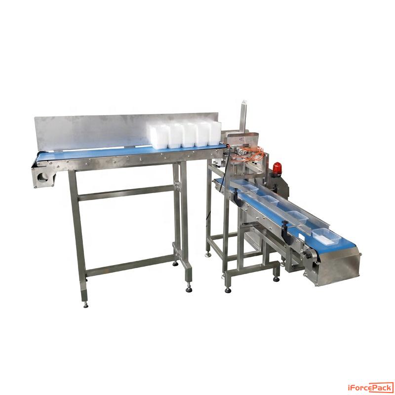 Automatic plastic food tray case feeding dispensing machine