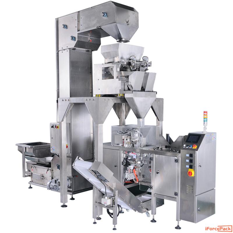 Automatic double linear weighing heads doypack bag packing machine