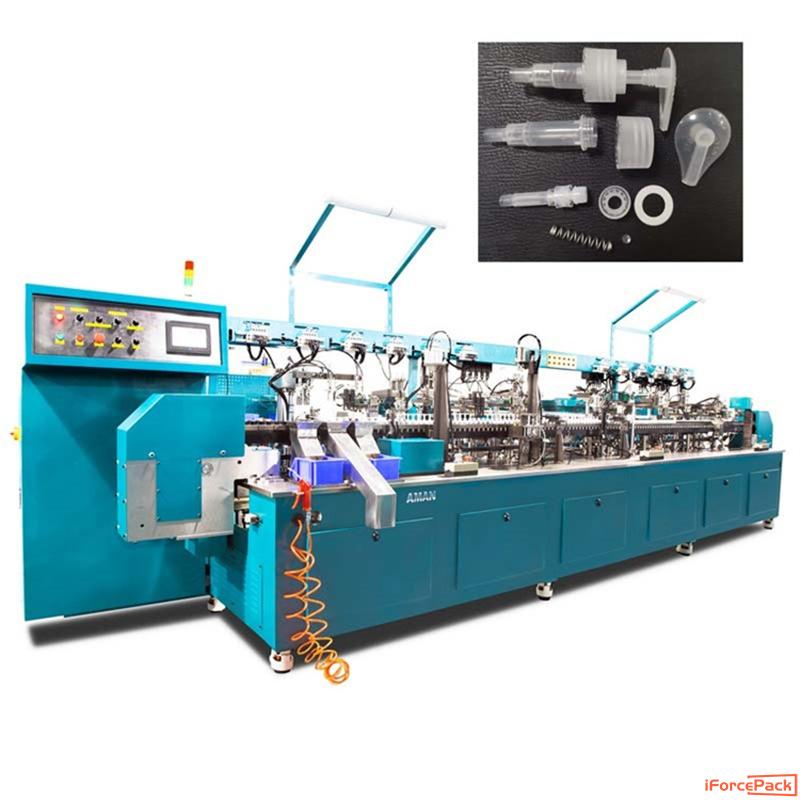 Automatic pump valve core spring cap parts assembly machine