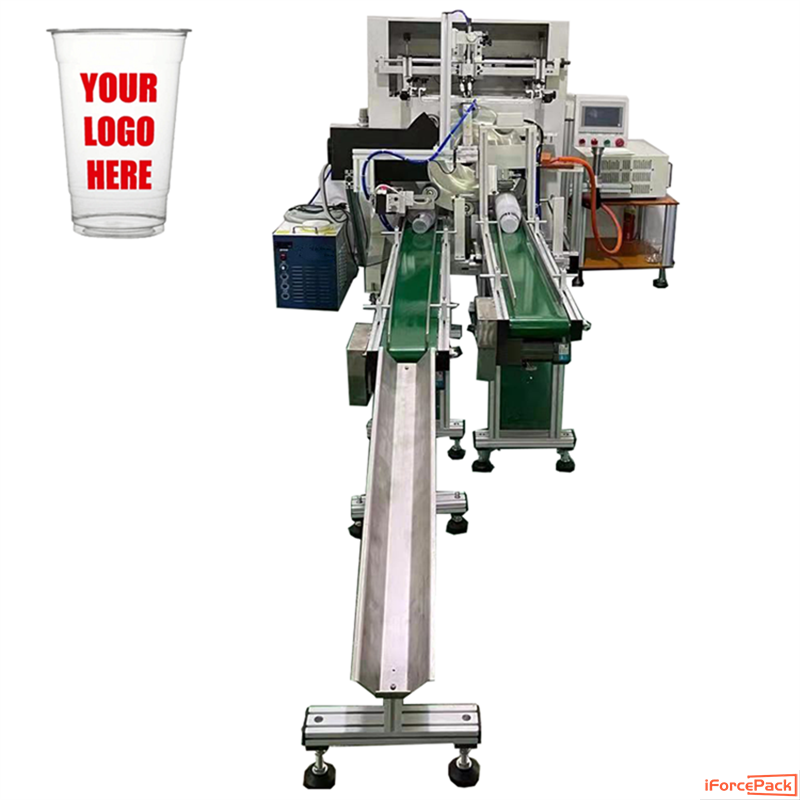 Automatic water coffee cup logo silk screen printing machine