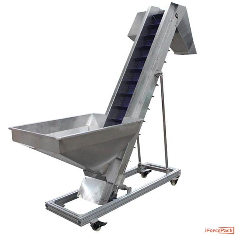 Lifting feeding conveyor machine with loading tank