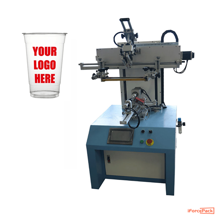 Semi automatic round bottle cup silk screen printing machine