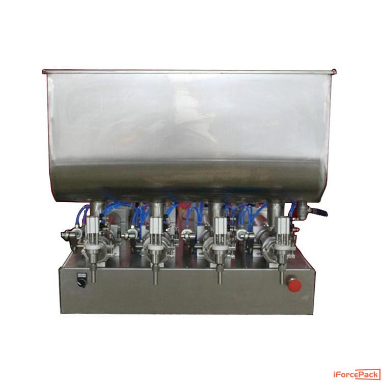 Desktop 4 nozzles hopper type cream liquid filling machine