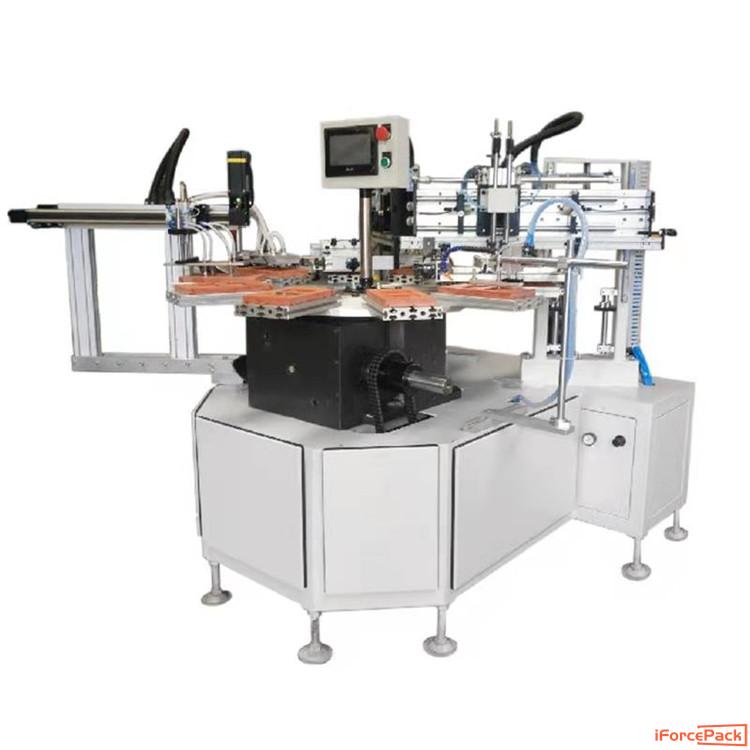 Semi automatic 2 color turntable type silk screen printing machine