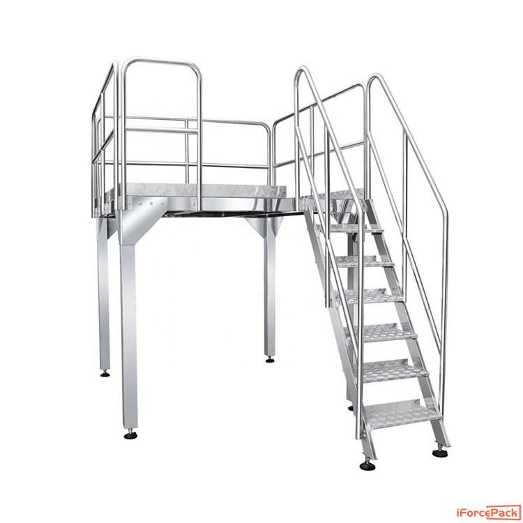 Stainless steel working support platform for packaging machine