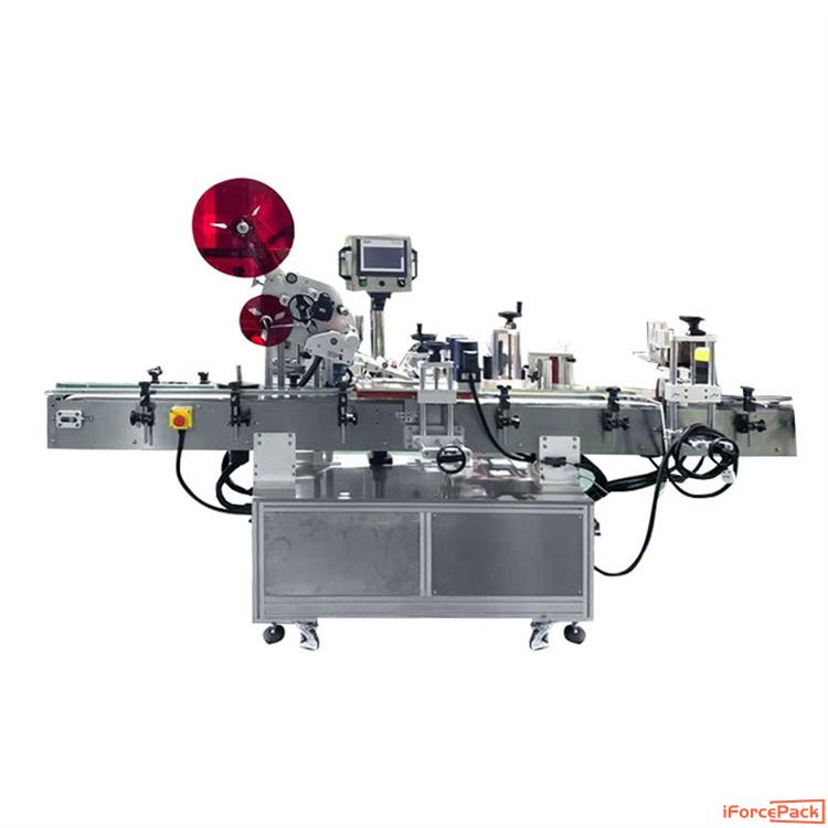 Automatic top side bottle body 2 label position labeling machine