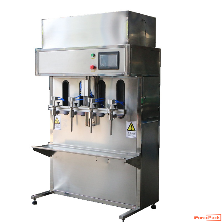 Semi automatic 4 nozzles bottle vertical filling machine